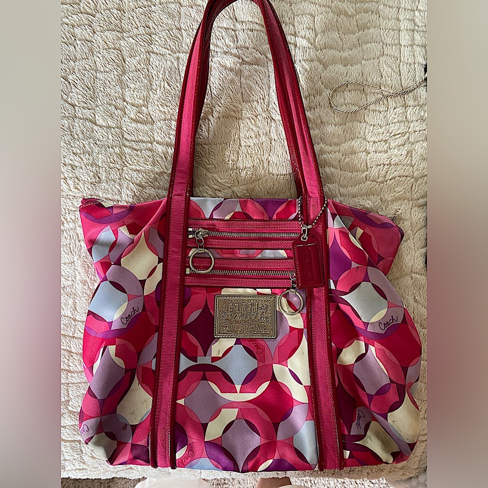Coach cute pink summer tote